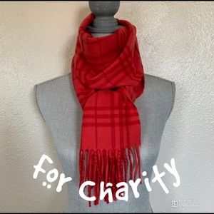 FOR CHARITY … Red Tartan Plaid Scarf